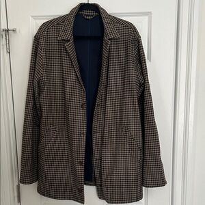 Percival Brown Wool Houndstooth Coat